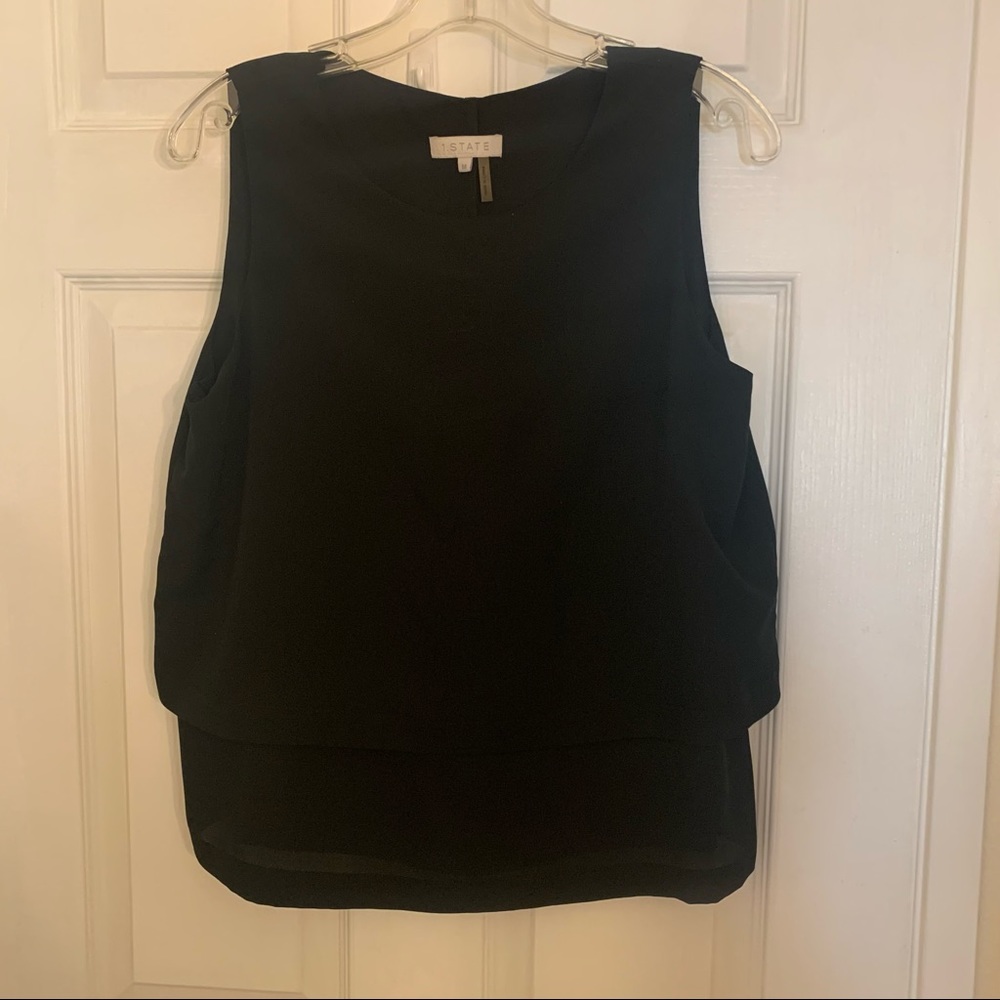 1. STATE layered sleeveless black top (medium)